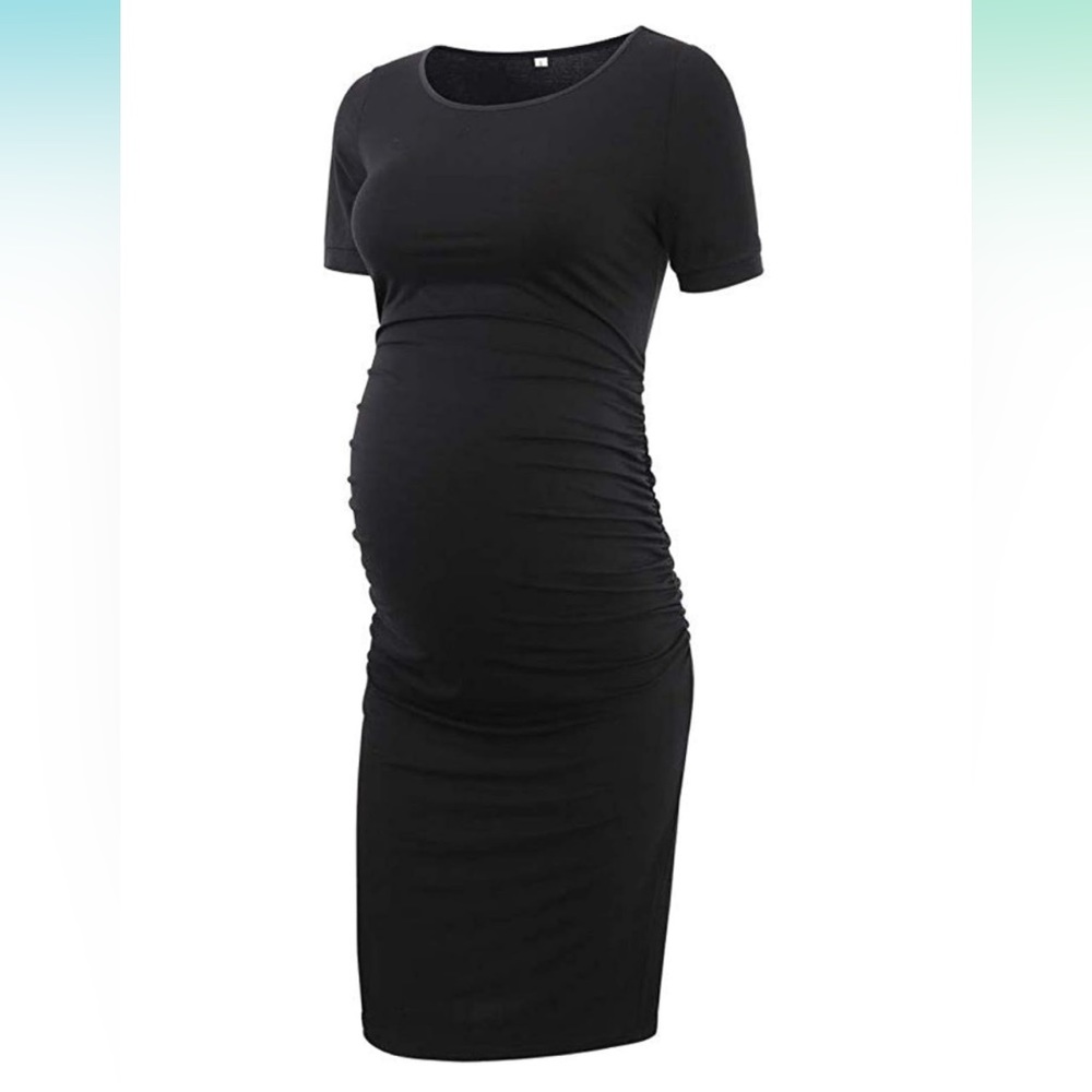 Black maternity t-shirt dress